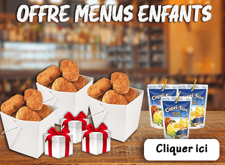 2 MENUS ENFANTS ACHETES LE 3EME OFFERT